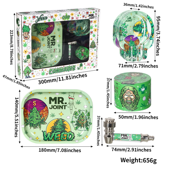 Metall Pfeifen SET 'Mr. Joint' 4tlg.