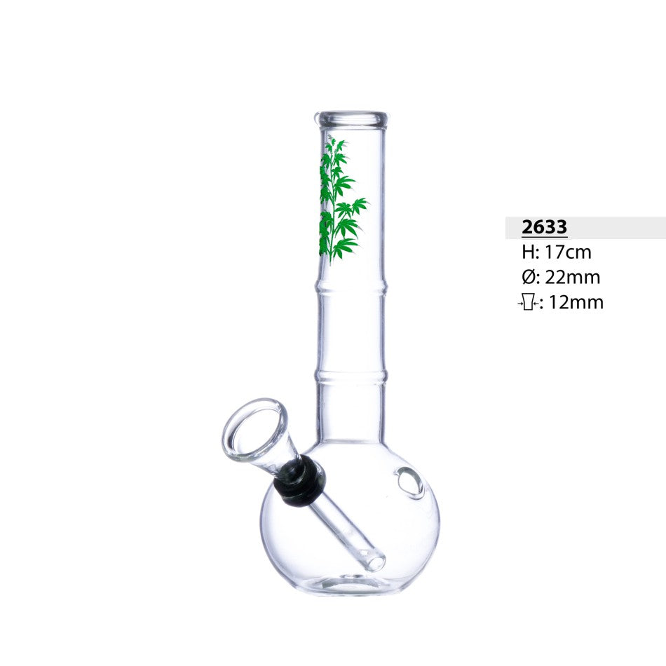 Glass pipe with ball design 17cm