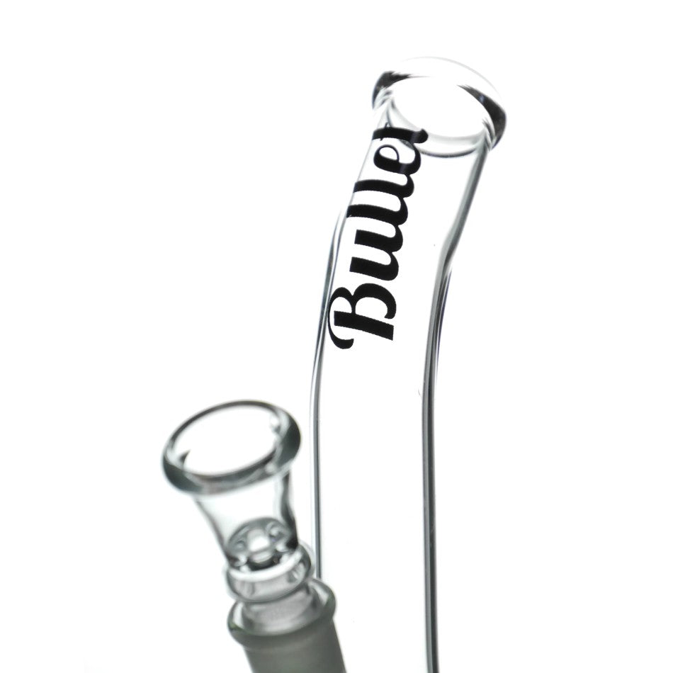 Bullet glass bong with curved mouthpiece H: 18cm 