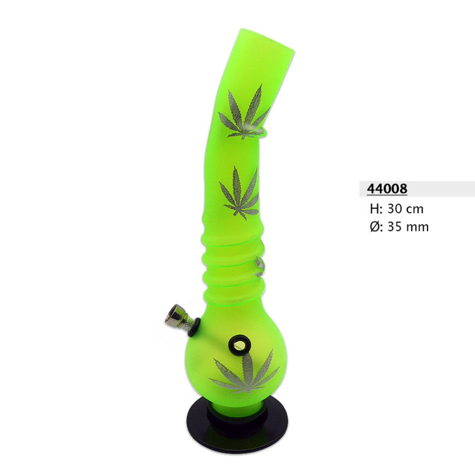 Acrylic bong green curved 30cm