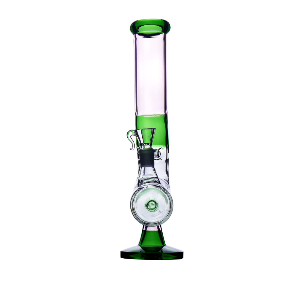 Bong de cristal verde/rosa con base 35cm