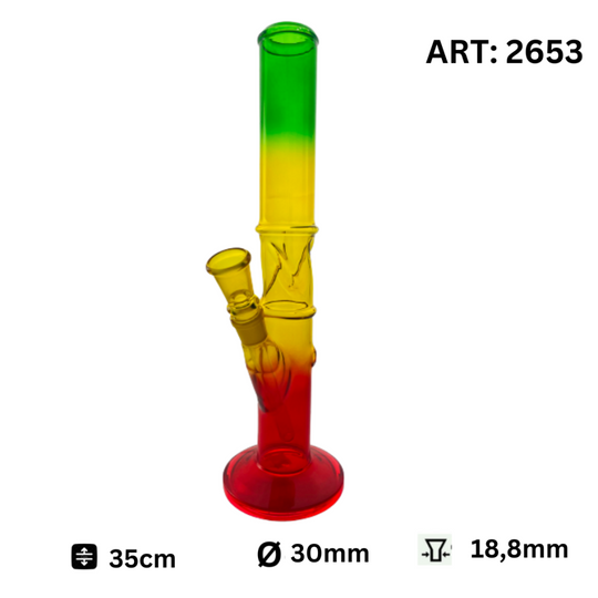 Bong de cristal Rasta 35cm