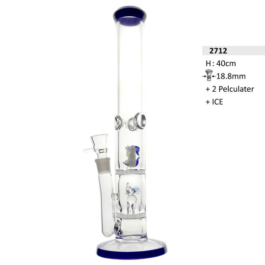 cachimba de vidrio pesado elefante &amp; oso con hielo 40cm