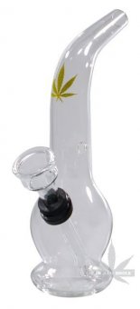 Glass bong 13 cm hemp leaf