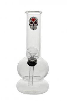 Glass mini bong Skull 15 cm