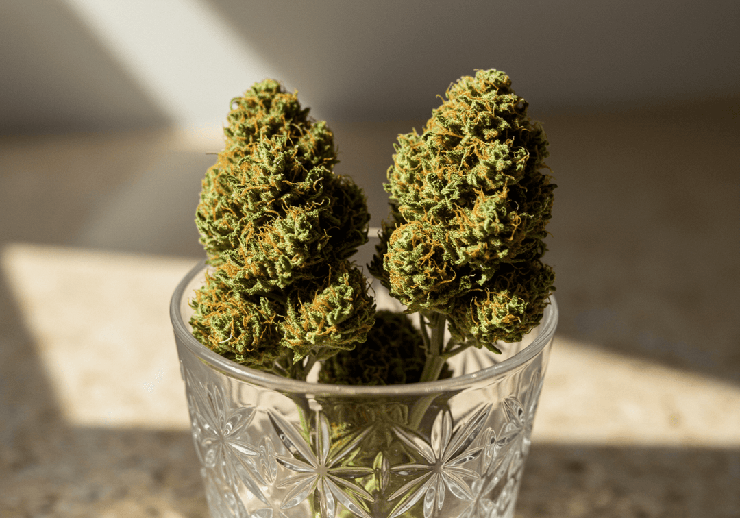 Bubblegum Strain buds in a glas