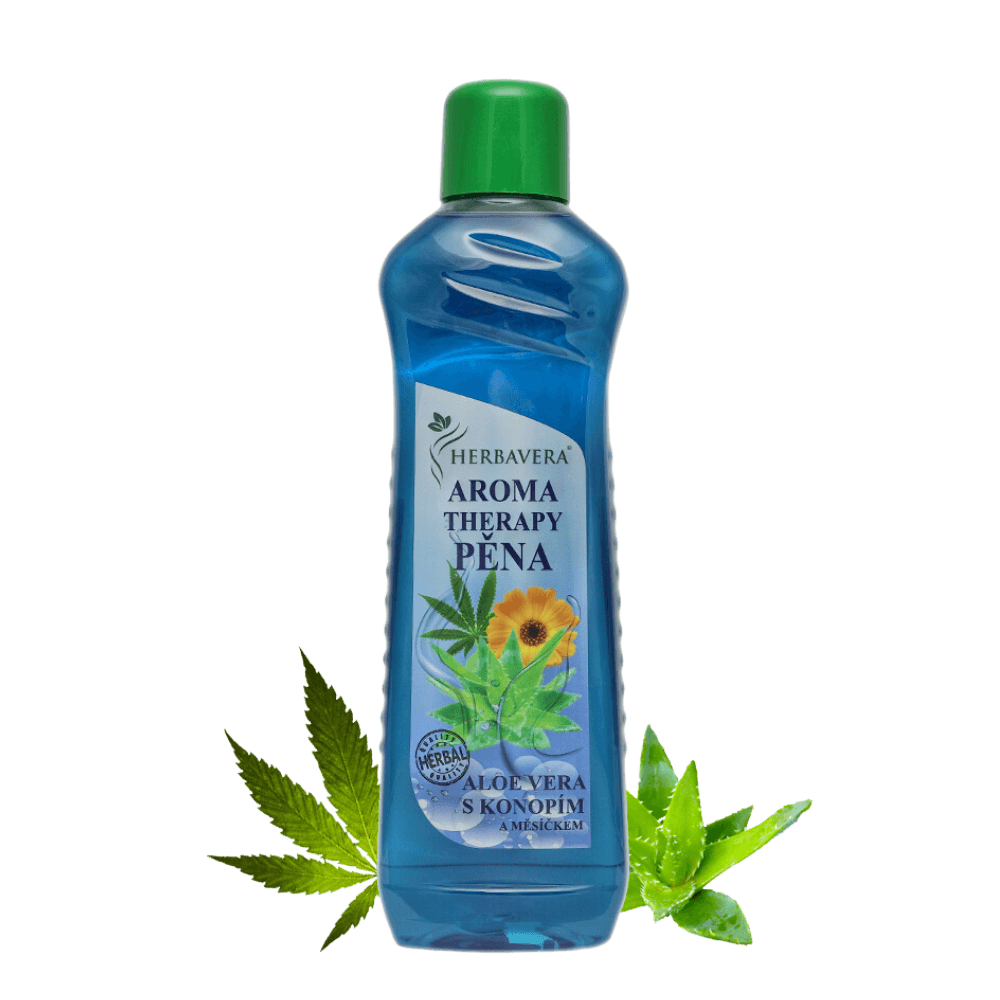 Aromatherapie-Badeschaum mit Aloe Vera und Hanf Herbavera  1000 ml